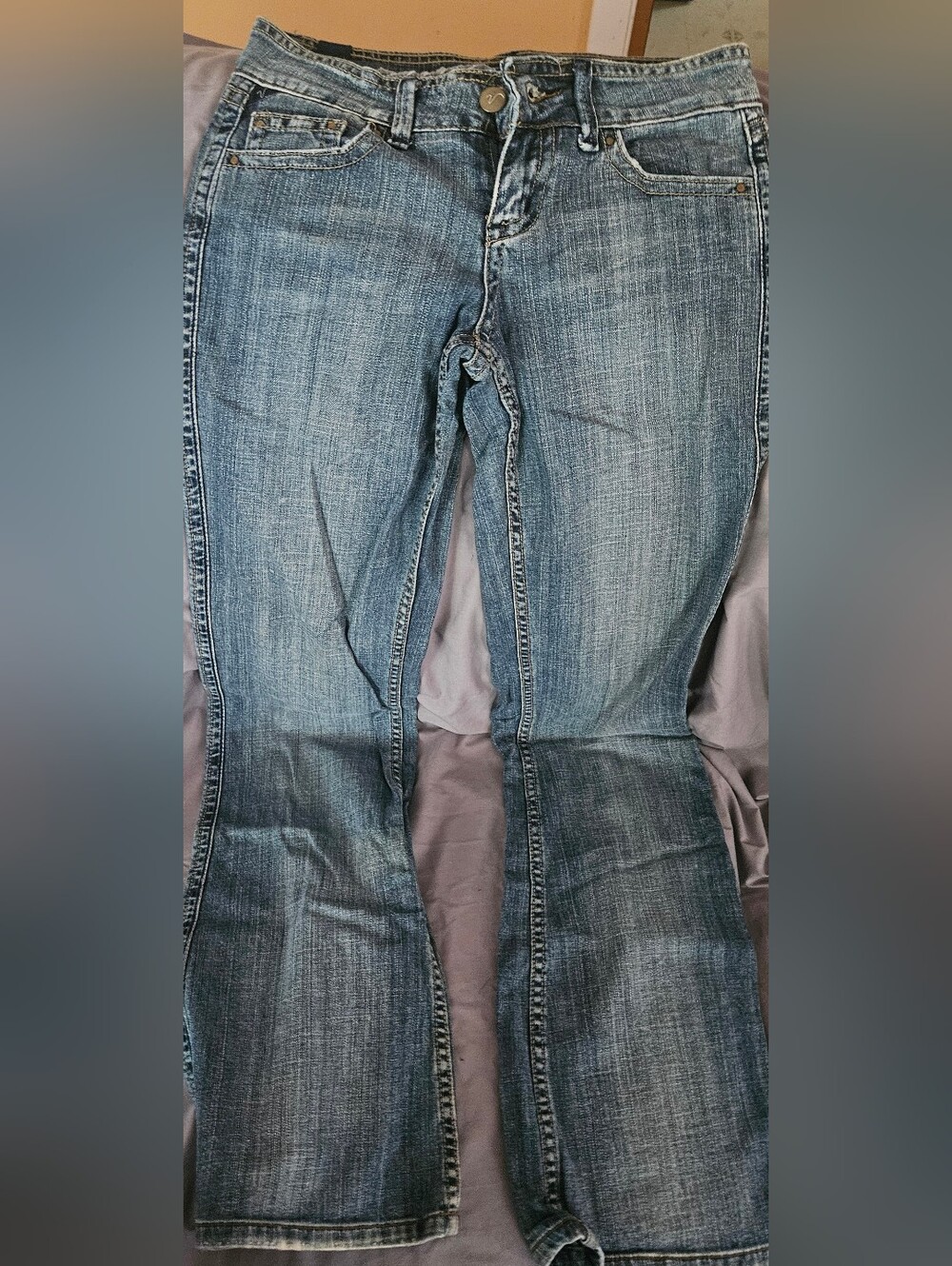 Vanity Women's Blue Washed Flare Jeans